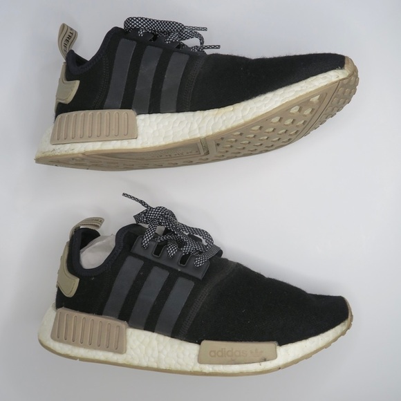 Adidas NMD R1 Trace Khaki Sneakers Wool‎ Black White Champa Exclusive CQ0760 - Picture 8 of 16